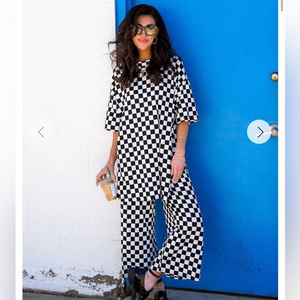 Dressed in Lala Checkered Black and White Women's Playsuit